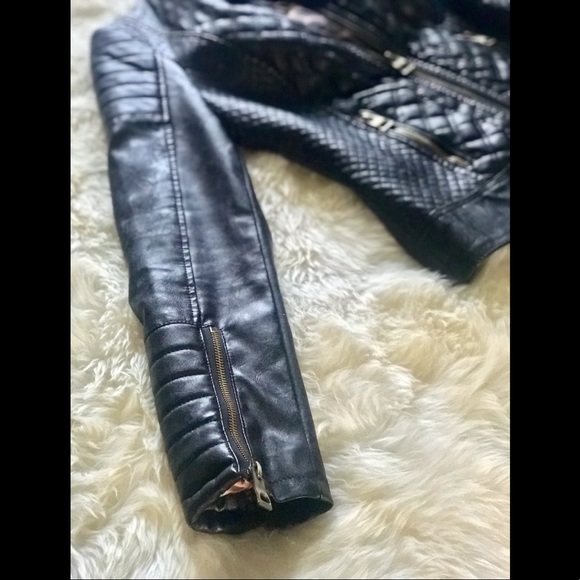 Guess Faux-Leather Quilted Moto Jacket - Picture 3 of 5
